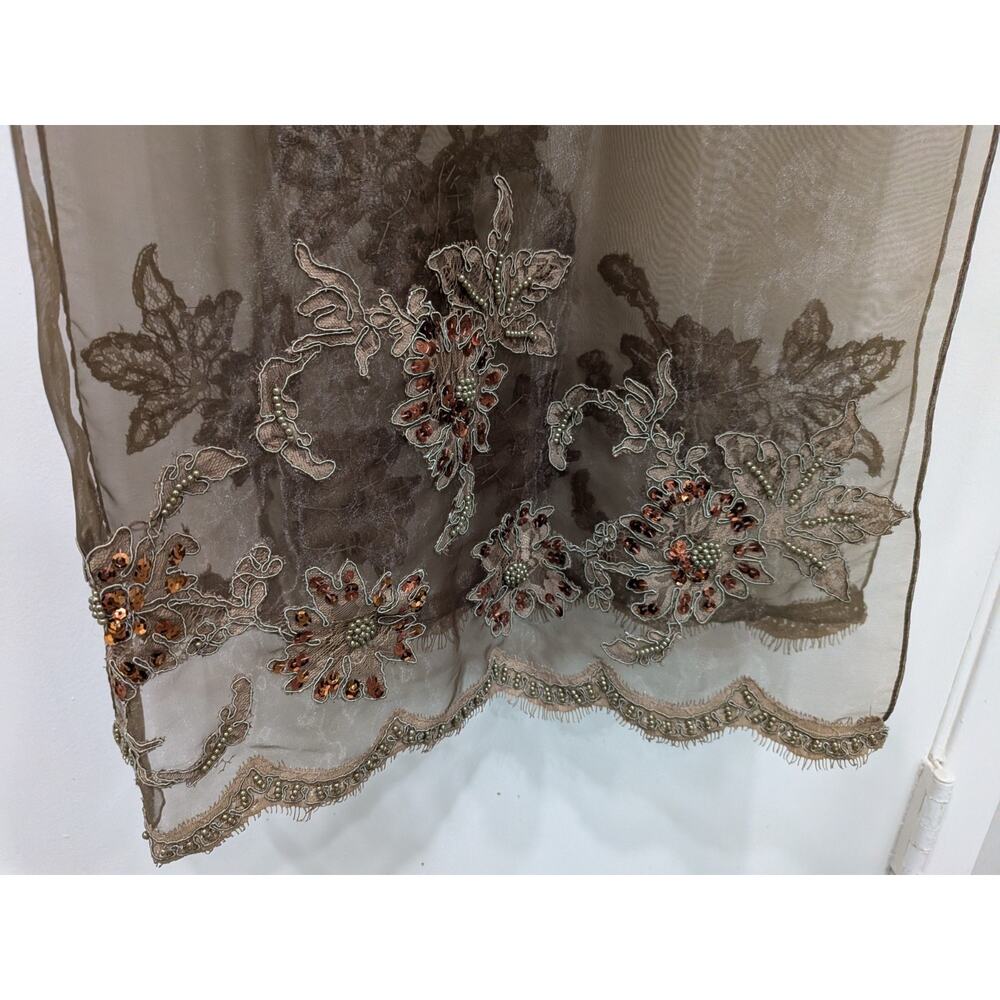 Jovani Formal Gown Set 14 Brown Embroidered Sequin Lace Whimsigoth Gala Evening - Picture 9 of 13